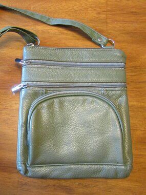 Crossbody Green Organizer Handbag Adjustable Strap NWOT